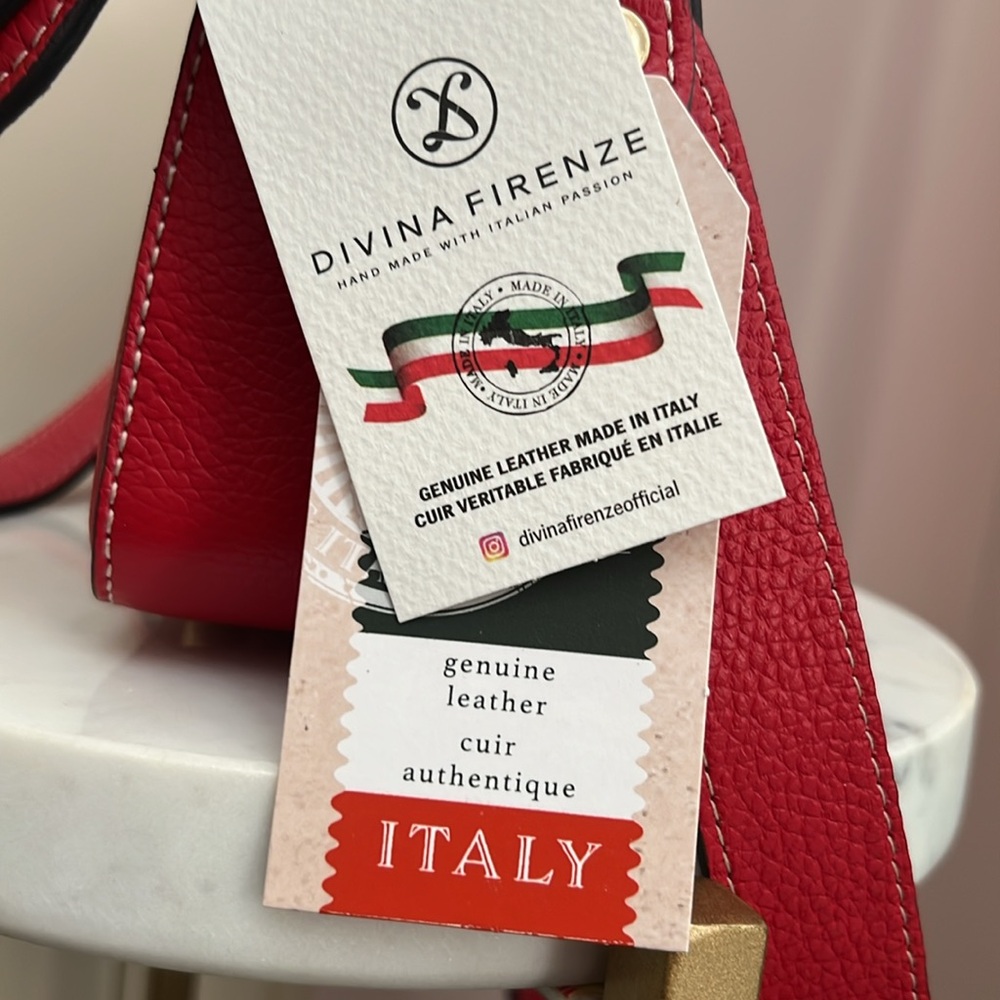New Divina Firenze leather snake tab baguette crossbody - Picture 15 of 17